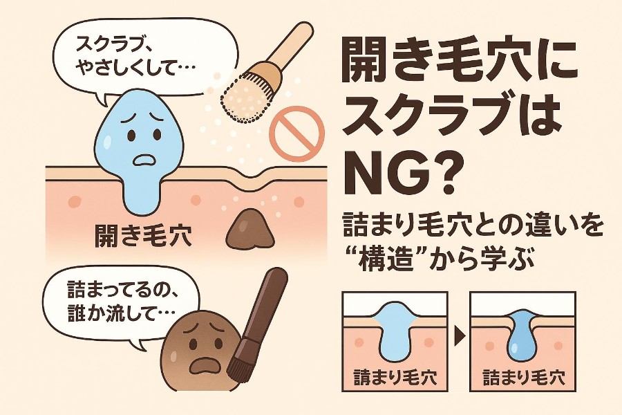 スクラブによる肌への影響を示す図