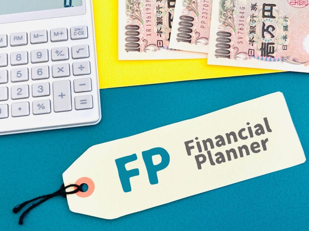 financial planner tag on table with cash