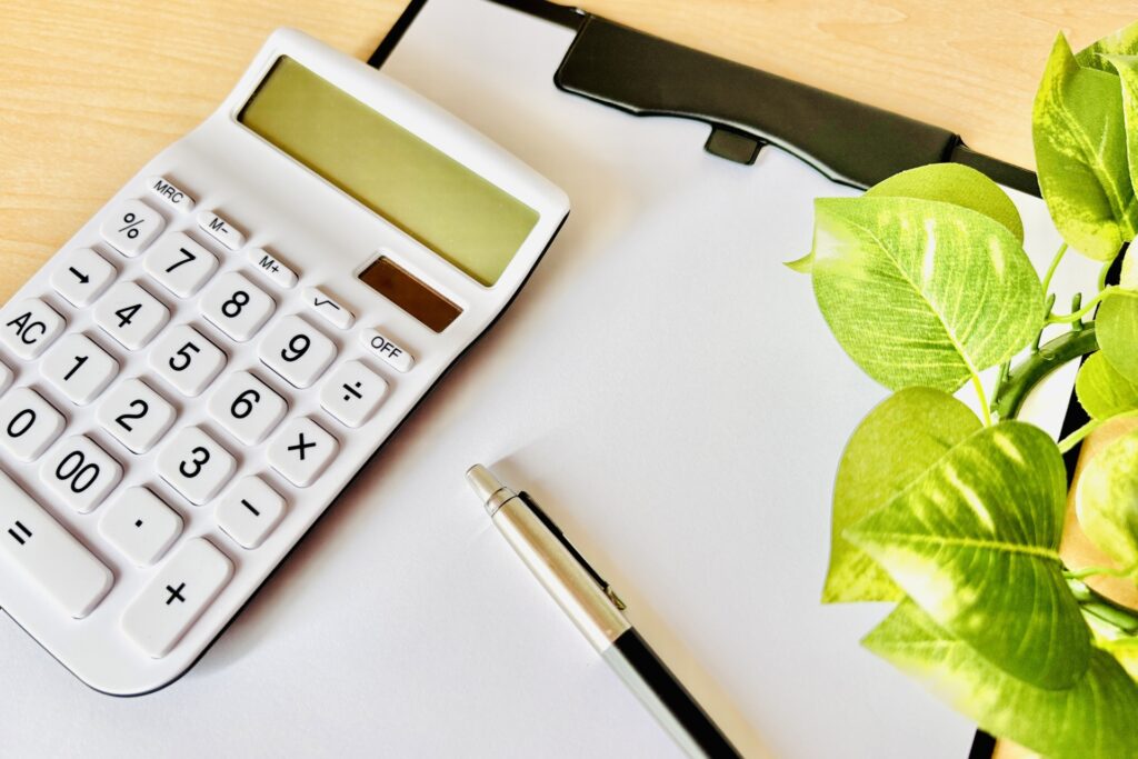 calc on clipboard with leaf