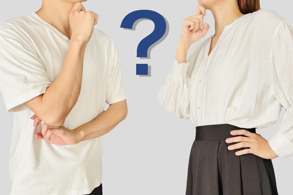 man woman question mark