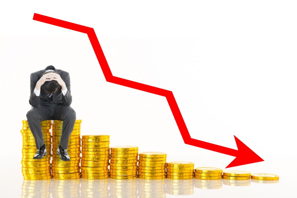 sitting on falling coins