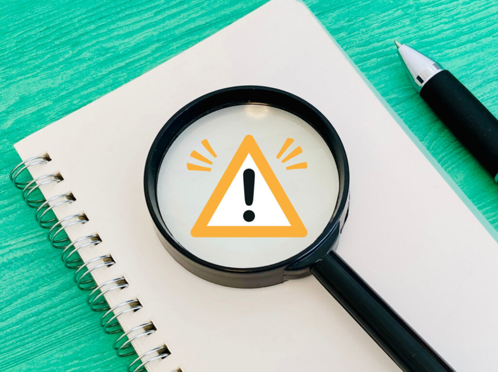 caution mark notepad