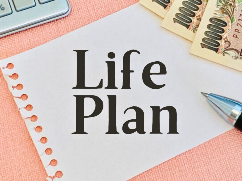 life plan text on paper