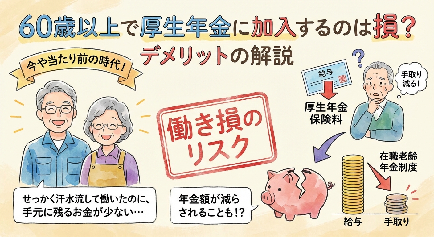 60歳以上で厚生年金に加入するのは損？デメリットの解説