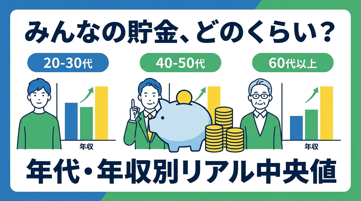 正直みんな貯金、どのくらいある？年代・年収別リアル中央値