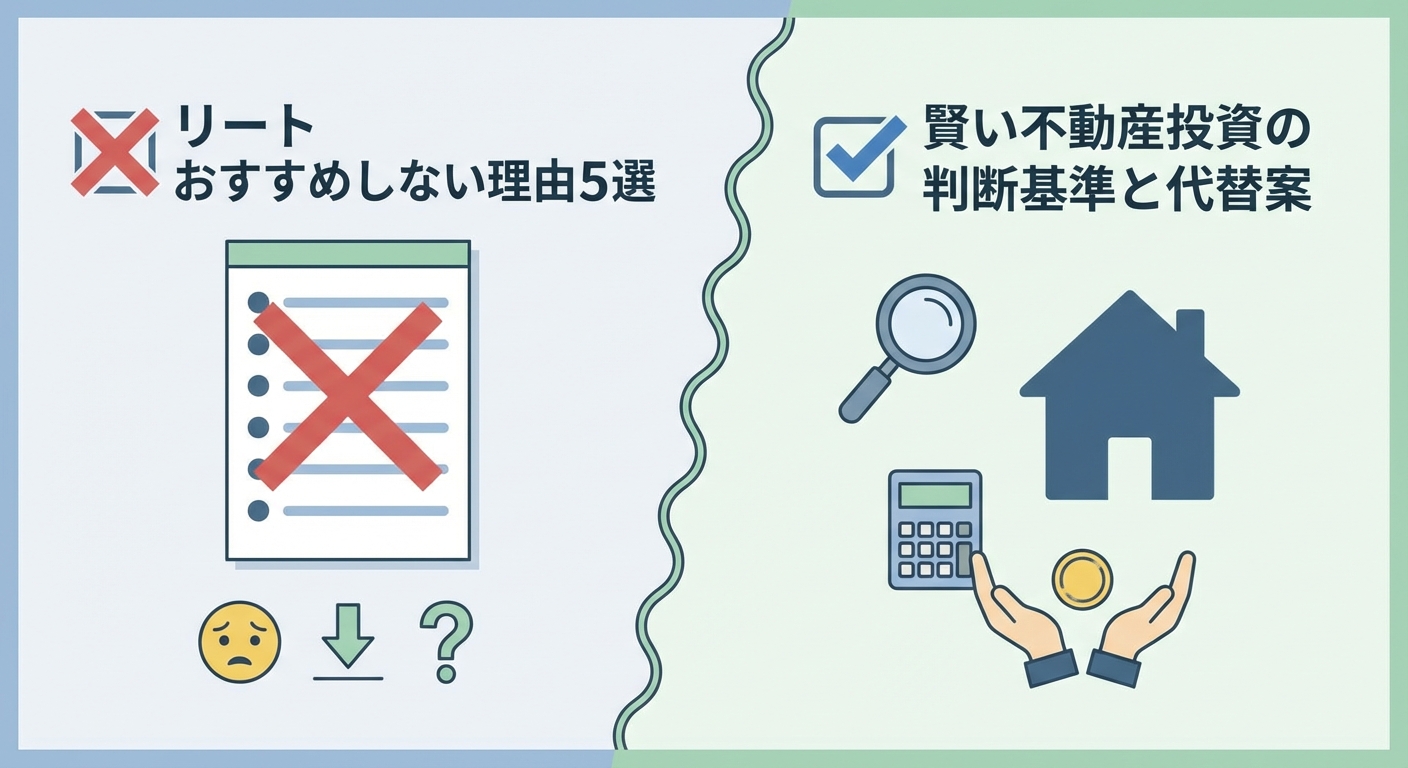 リート おすすめしない理由5選！賢い不動産投資の判断基準と代替案