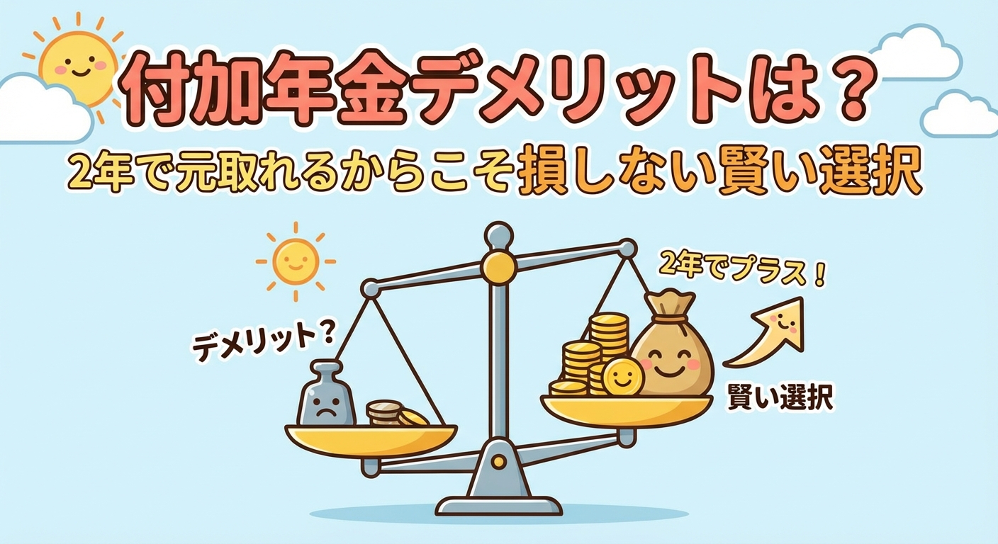 付加年金デメリットは？2年で元取れるからこそ損しない賢い選択